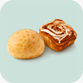 Cinnamon Roll ou Pão de Queijo